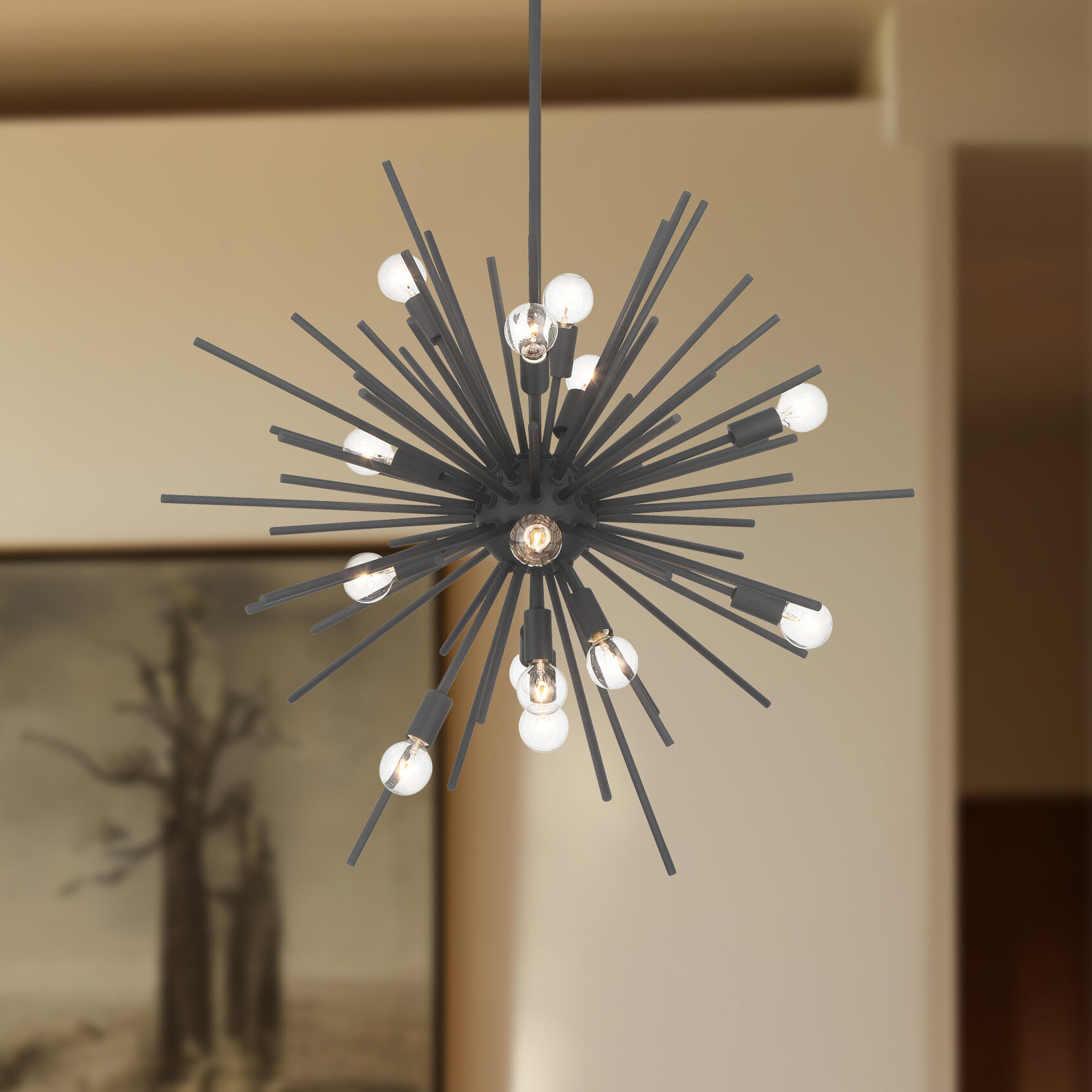 Bessel 15 Light 30 inch Sand Coal Pendant Ceiling Light